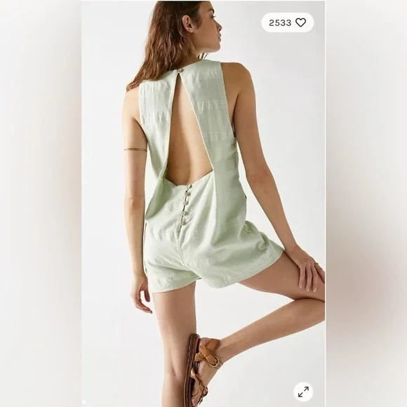 Free People Light Green Sleeveless Romper - Picture 2 of 10